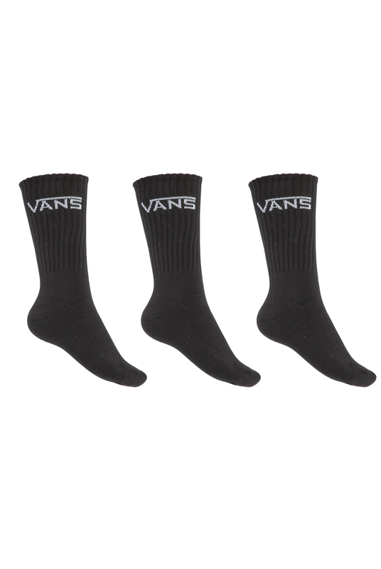 Vans CLASSIC CREW 3PK black pánské fusekle - 7-9 černá