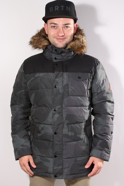 Burton TRAVERSE DERBY CAMO/TRUE BLACK pánská zimní bunda - M černá