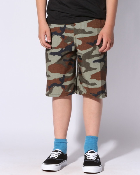 Vans JALAMA BOYS CAMO dětské skate kraťasy - 18 hnědá