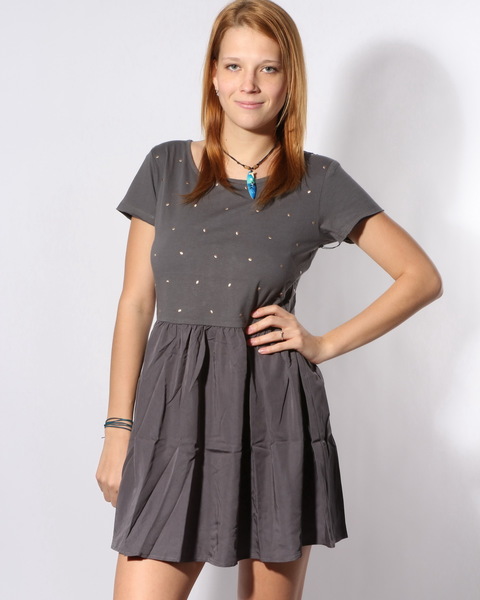 Volcom FUNDAY GIRL CHARCOAL dámské šaty krátké - L šedá