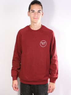 Brixton WHEELER CREW BURGUNDY/WHITE
