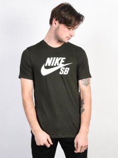 NIKE SB tričko LOGO SEQUOIA/WHITE