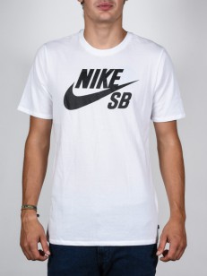 NIKE SB tričko LOGO WHITE/WHITE/BLACK