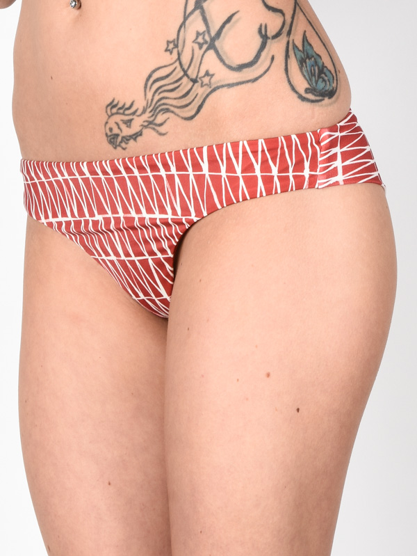 RVCA TRIANGLE ROW CHEEKY HAVANA RED plavky dvoudílné - L červená