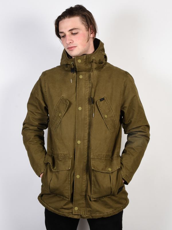 RVCA GROUND CONTROL BURNT OLIVE pánská jarní bunda - XL zelená