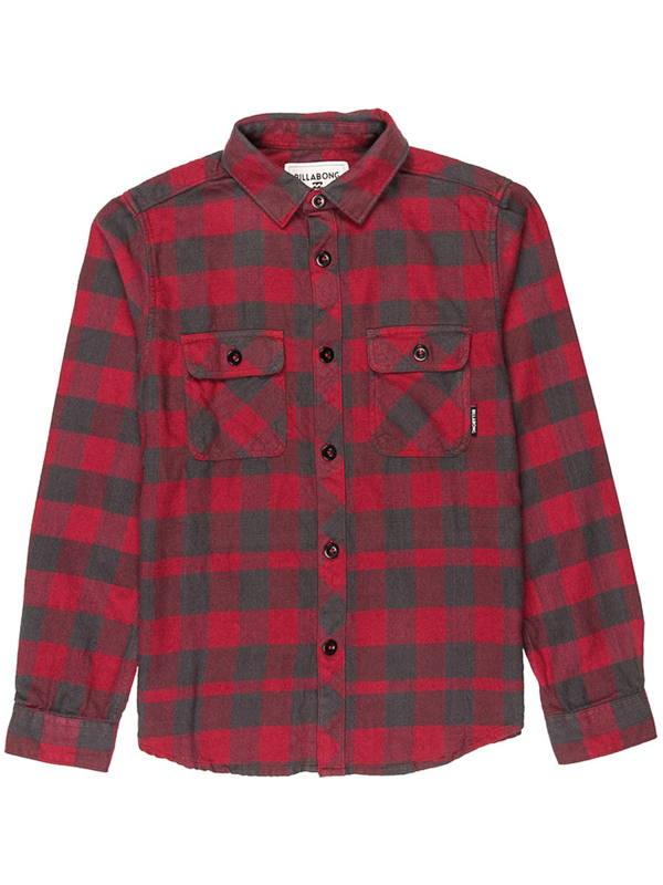 Billabong ALL DAY FLANNEL magenta dětská skate košile - 10 černá