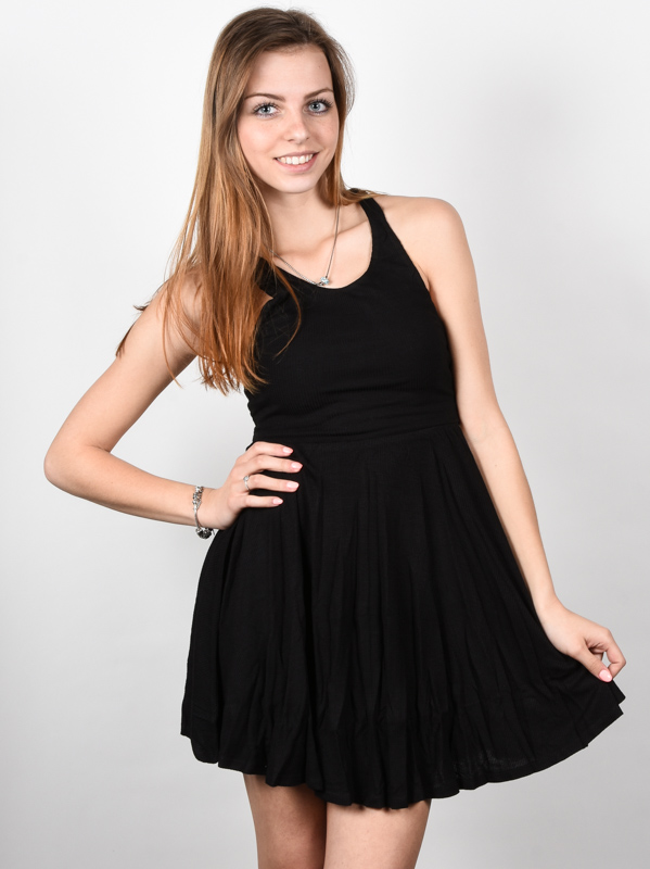 Element RANIA black dámské šaty krátké - S černá