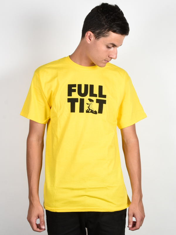 Full tilt Logo yellow pánské tričko krátký rukáv - S žlutá