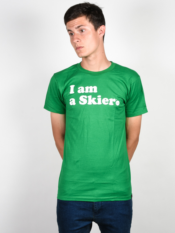 Line Skier Forever grass pánské tričko krátký rukáv - S zelená