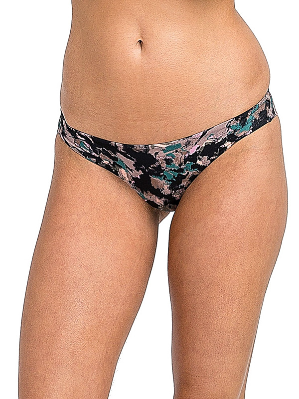 RVCA CAMO FLORAL CHEEKY MAUVE plavky dvoudílné - L černá