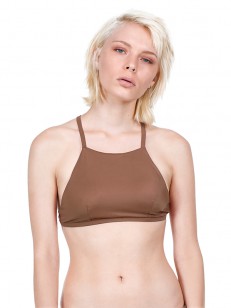 RVCA SOLID CROP TOP RAISIN
