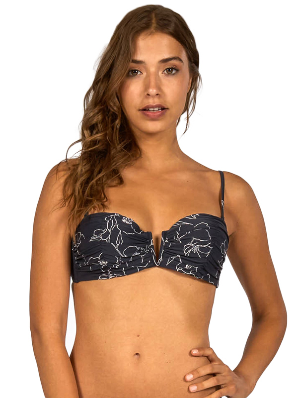 Billabong NIGHTFALL BUSTIER BLACK PEBBLE plavky dvoudílné - M šedá