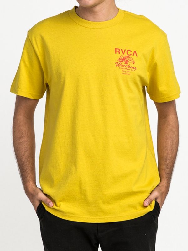 RVCA RVCA WRECKING HARVEST GOLD pánské tričko krátký rukáv - M žlutá