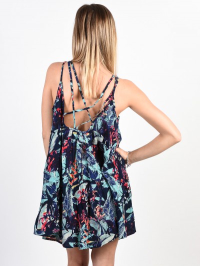 Roxy WINDY FLY AWAY DRESS BLUES FANTASTIC GARDEN S Swis Shop.cz