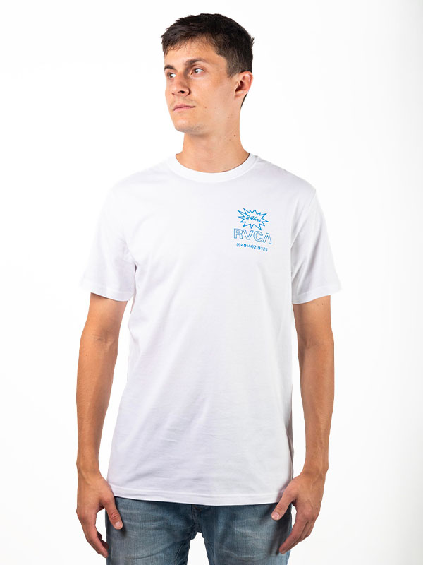 RVCA PEST CONTROL white pánské tričko krátký rukáv - M bílá