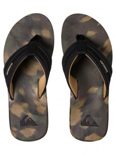 QUIKSILVER žabky ISLAND OASIS BLACK/BROWN/GREEN