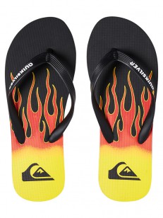 QUIKSILVER žabky MOLOKAI FIRE BLACK/YELLOW/RED