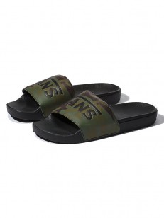 VANS pantofle SLIDE-ON (CAMO) BLACK/GREEN