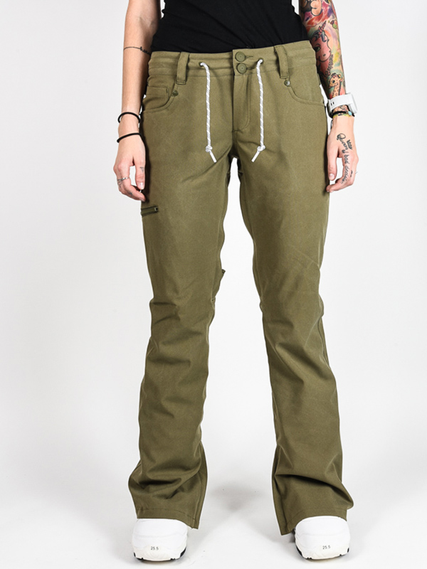 Dc VIVA BIO WASH OLIVE NIGHT zimní kalhoty pro ženy - S zelená