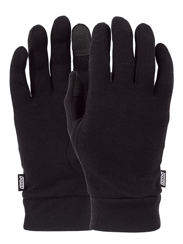 POW Merino Liner black pánské prstové rukavice - M černá