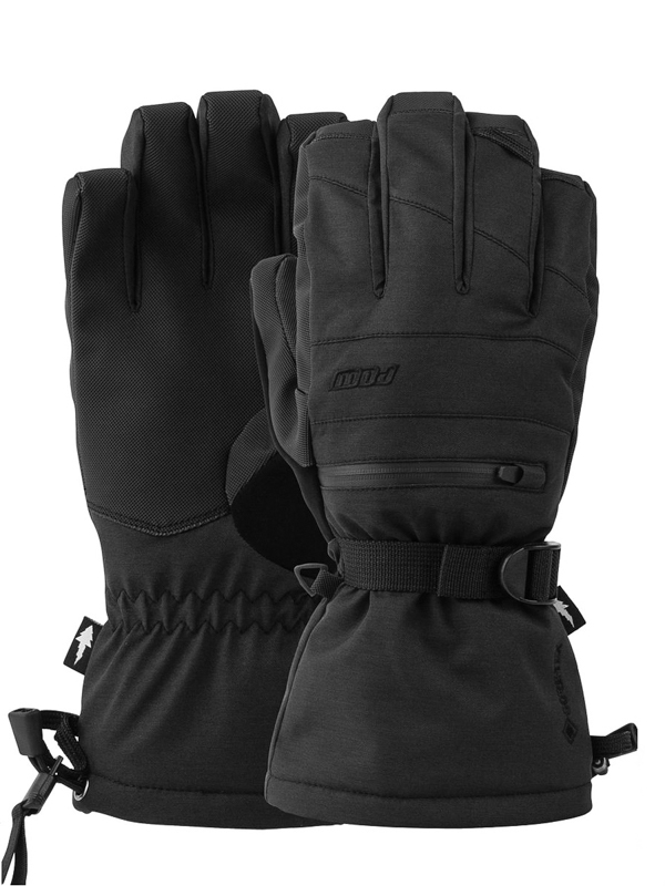 POW Wayback GTX Long + W black pánské prstové rukavice - XXL černá