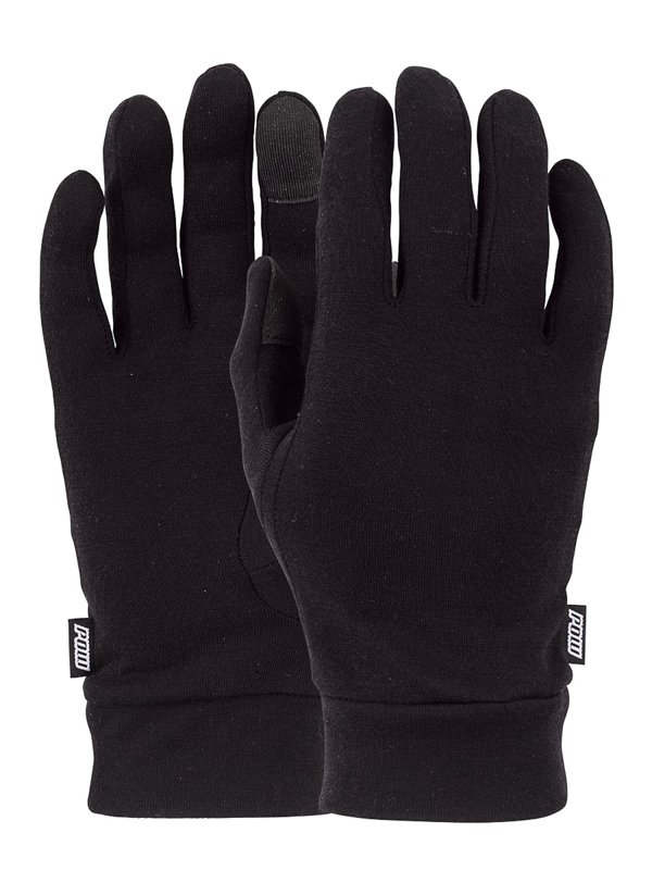 POW Merino Liner black dámské prstové rukavice - S černá