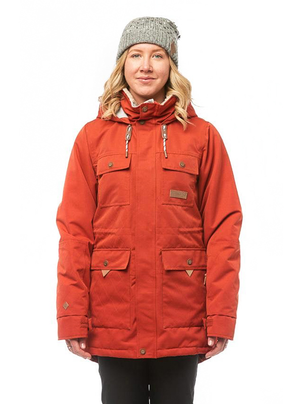 ROJO ASHTON BURNT BRICK dámská zimní bunda - XL červená