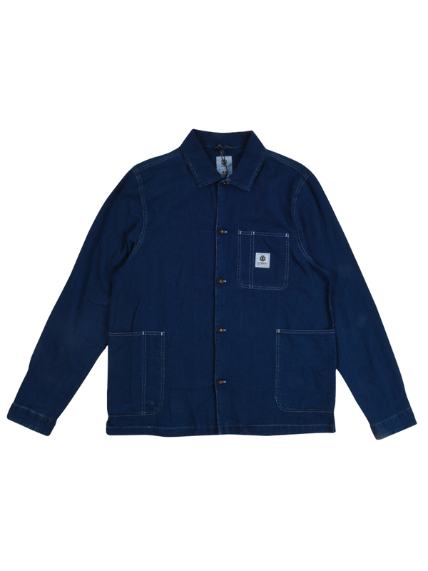 Element INDIGO OVERSHIRT INDIGO WASH pánská skate košile - M modrá