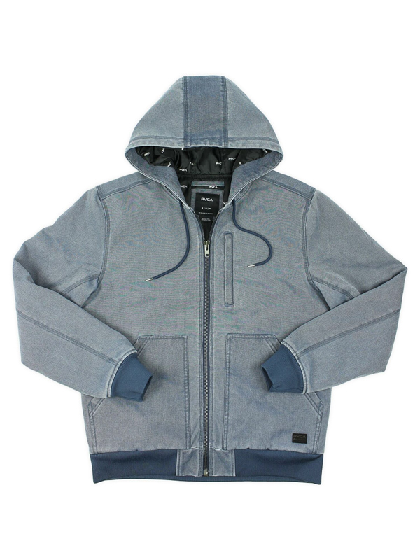 RVCA HOODED CANVAS BOMBER MOODY BLUE pánská jarní bunda - M modrá