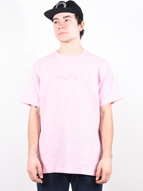 RVCA EMBROIDERED CHALKY PINK pánské tričko krátký rukáv - M růžová