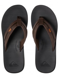 Quiksilver CARVER SQUISH BROWN/BLACK/BROWN pánske žabky
