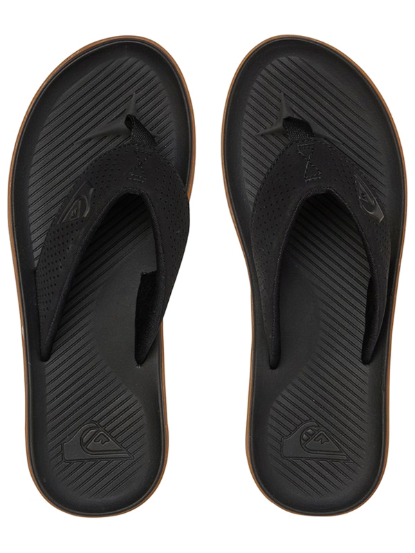 Quiksilver HALEIWA PLUS BLACK/BLACK/BROWN letní žabky - 40EUR černá