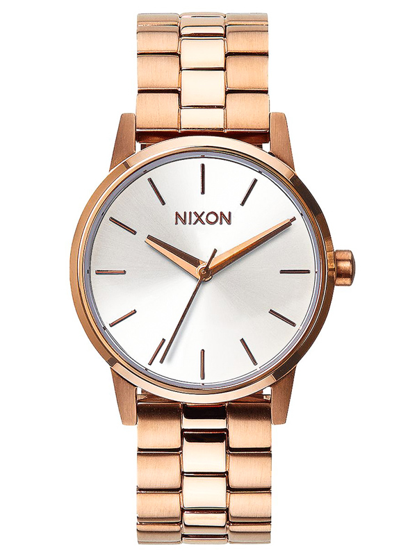 Nixon SMALL KENSINGTON ROSEGOLDWHITE ručičkové hodinky bílá