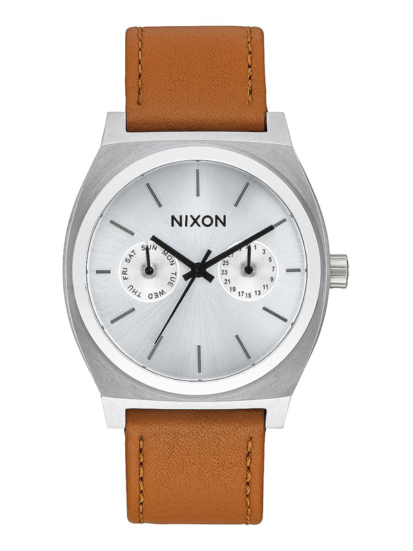Nixon TIME TELLER DELUXE L SILVERSUNRAYSADDLE ručičkové hodinky šedá