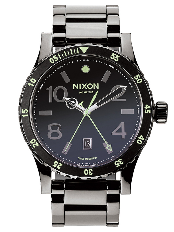 Nixon DIPLOMAT SS POLISHEDGUNMETALLUM ručičkové hodinky šedá