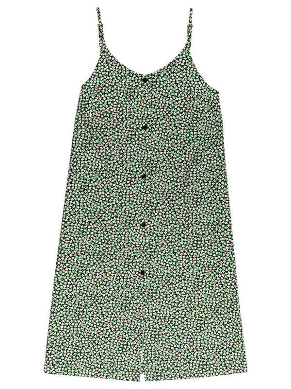 Element CALICO WHITE WILDFLOWE dámské šaty krátké - S zelená