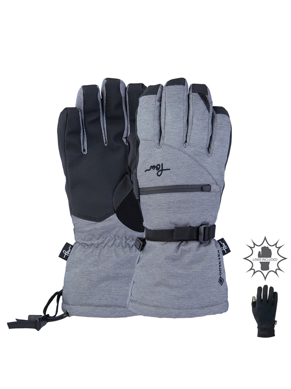 POW Cascadia GTX Long + GREY dámské prstové rukavice - XS černá