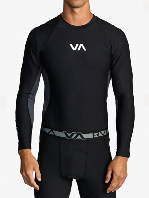 RVCA COMPRESSION black pánské tričko dlouhý rukáv - M černá