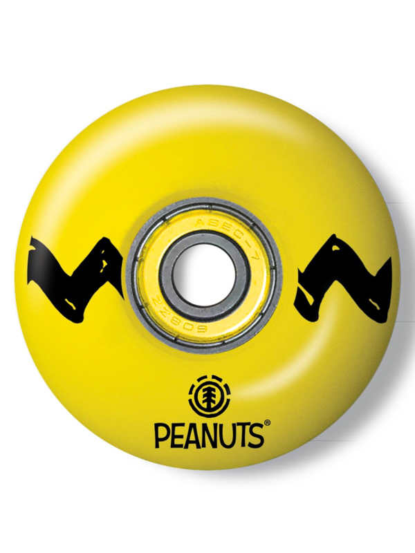 Element PEANUTS CHARLIE BROW tvrdá kolečka na skateboard žlutá