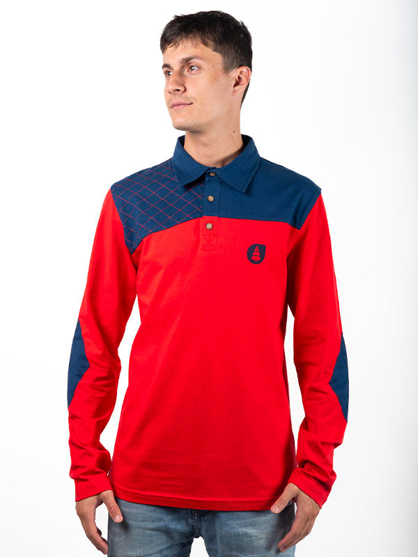 Picture Deal Ml Polo RED pánské tričko dlouhý rukáv - L modrá