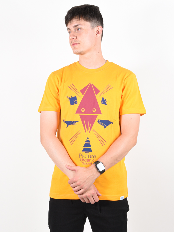 Picture Seabed ORANGE pánské tričko krátký rukáv - L žlutá