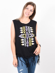 Picture Aztek 2 black damen-t-shirt mit kurzen ärmel
