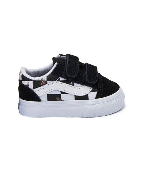 Vans Old Skool V (BEE CHECK)BLK/TRUE WHITE dětské boty - 4,5USt černá