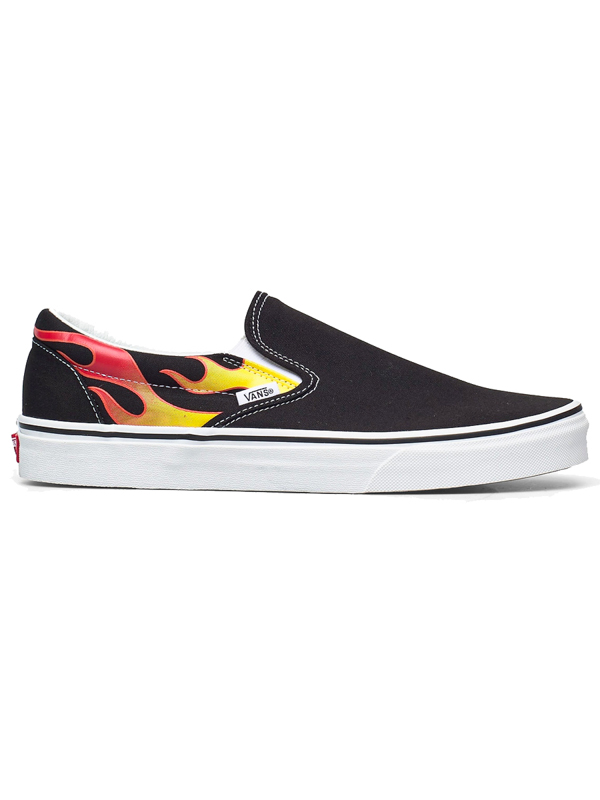 Vans Classic Slip-On (FLAME)BLACK/BLACK/TR WHT pánské boty - 45EUR černá