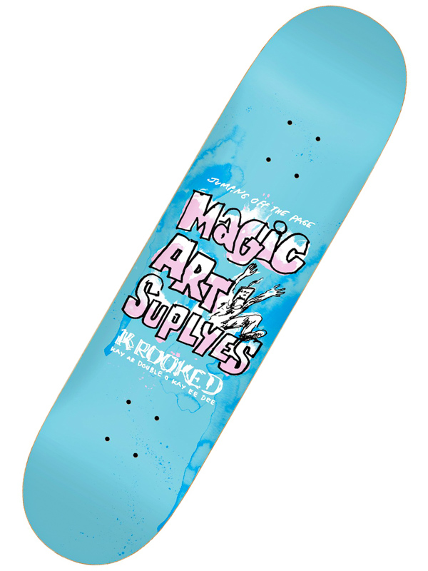 Krooked MAGIC ART SUPPLYES skate board deska - 8.06 modrá