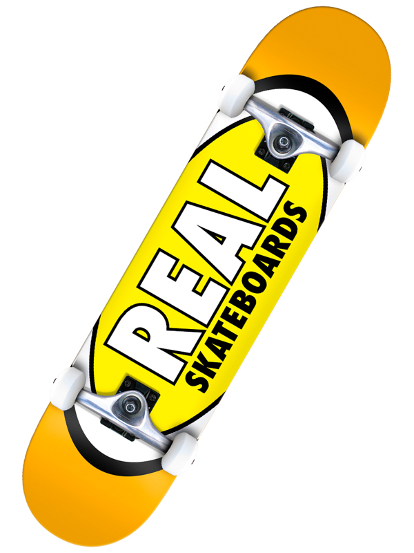 Real CLASSIC OVAL yellow skateboard - 7.5 oranžová