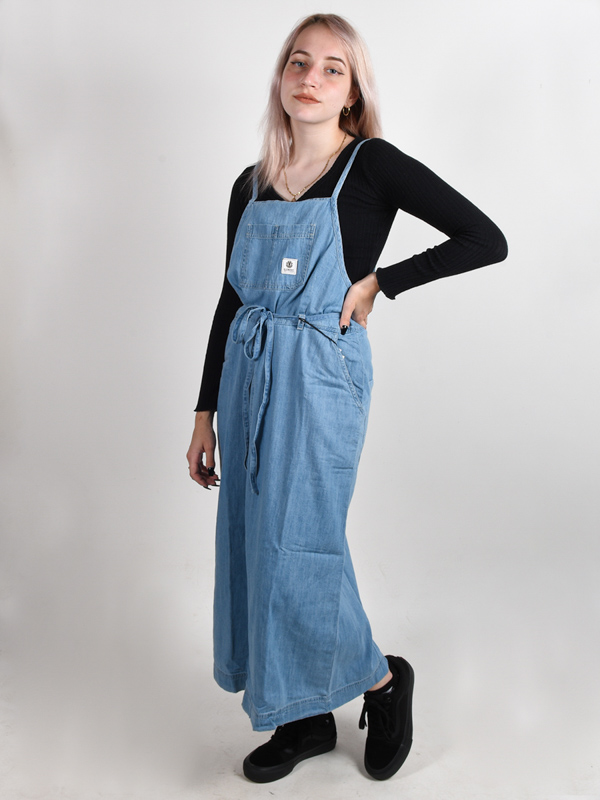 Element APRON DENIM BLEACHED letní dlouhé šaty - M