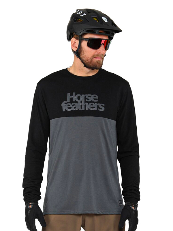 Horsefeathers FURY black/gray cyklo dress - L černá