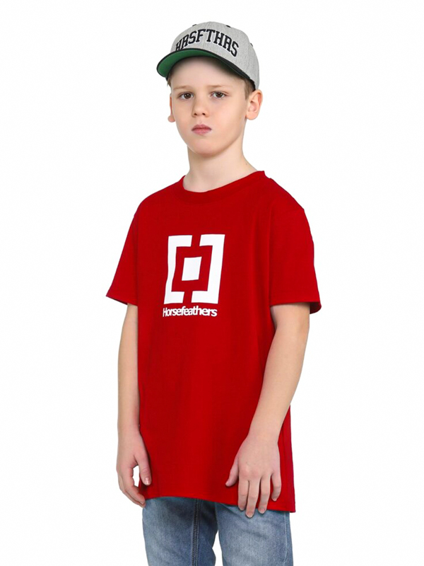 Horsefeathers BASE TRUE RED dětské skate tričko - XL