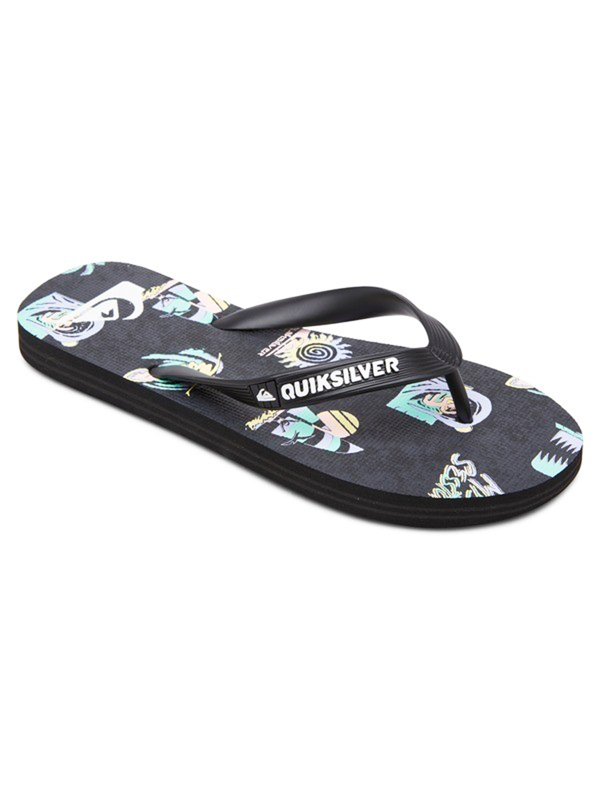 Quiksilver MOLOKAI ART BLACK/GREY/GREY letní žabky - 26EUR